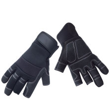 NMSAFETY Mechanical gloves PVC synthetic leather magic buckle cuff abrasion resistant fingerless